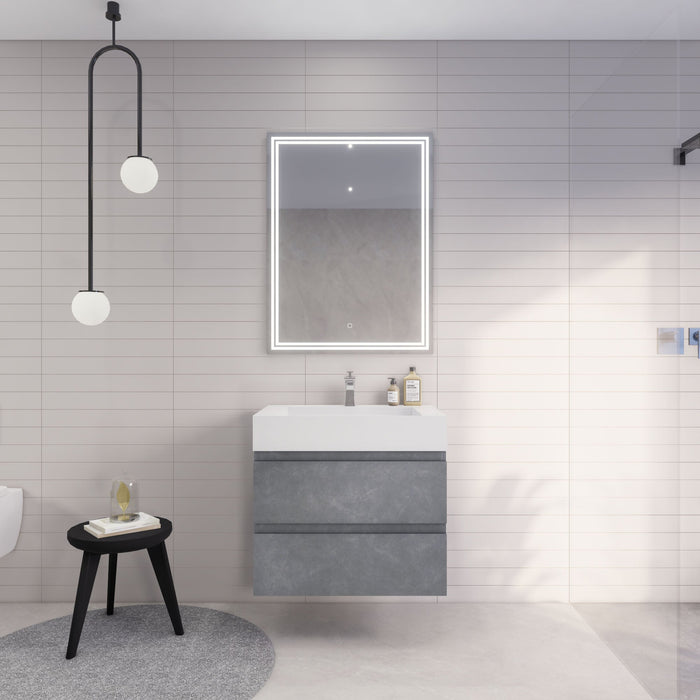 Monterey 30" Wall Mounted Vanity with Reinforced Acrylic Sinks