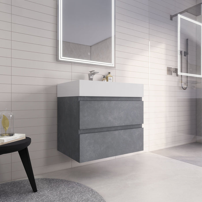 Monterey 30" Wall Mounted Vanity with Reinforced Acrylic Sinks