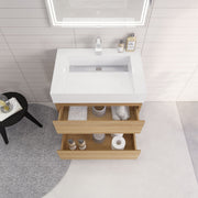 Monterey 30" Wall Mounted Vanity with Reinforced Acrylic Sinks (image 5)