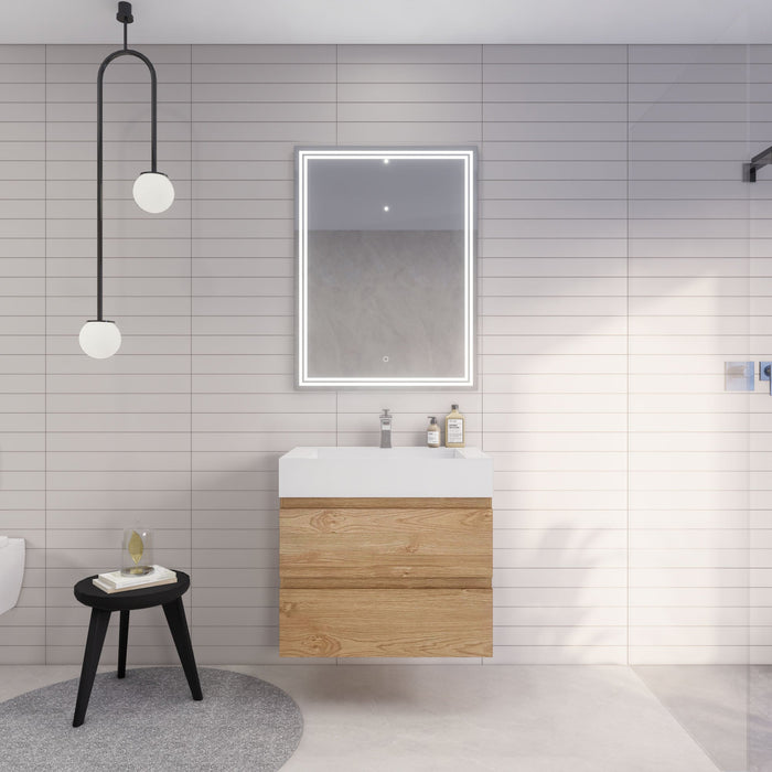 Monterey 30" Wall Mounted Vanity with Reinforced Acrylic Sinks