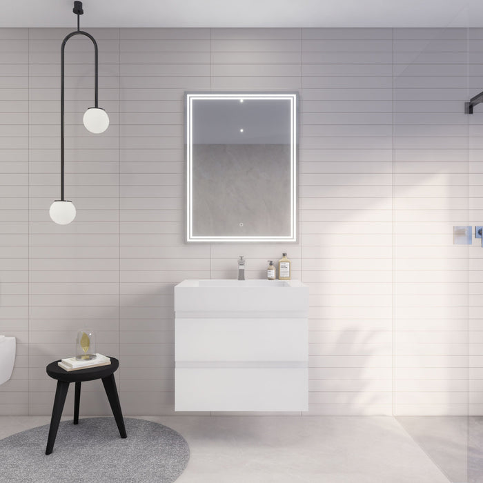 Monterey 30" Wall Mounted Vanity with Reinforced Acrylic Sinks