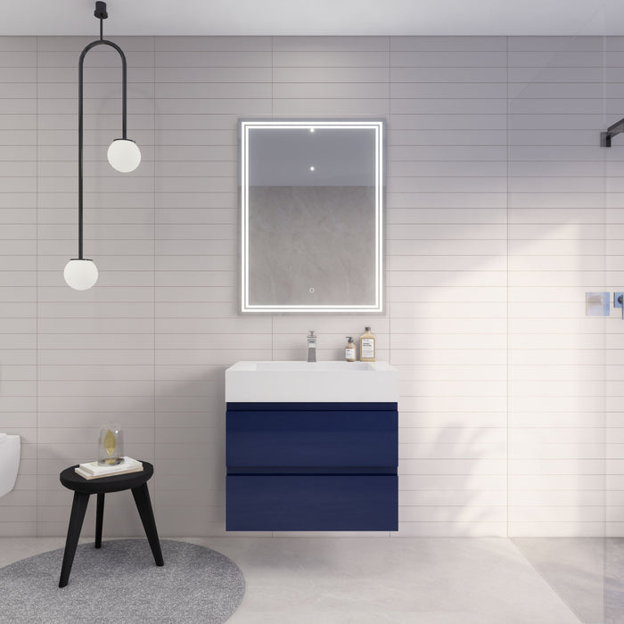 Monterey 30" Wall Mounted Vanity with Reinforced Acrylic Sinks