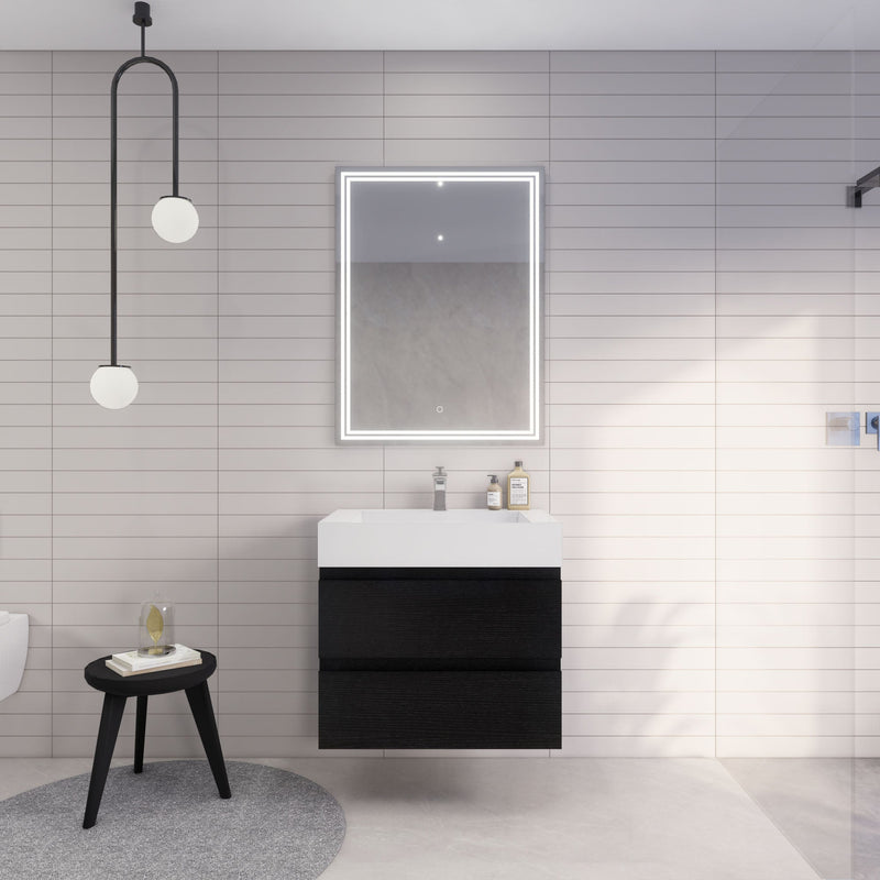 Monterey 30" Wall Mounted Vanity with Reinforced Acrylic Sinks