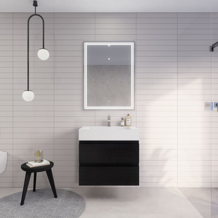 Monterey 30" Wall Mounted Vanity with Reinforced Acrylic Sinks