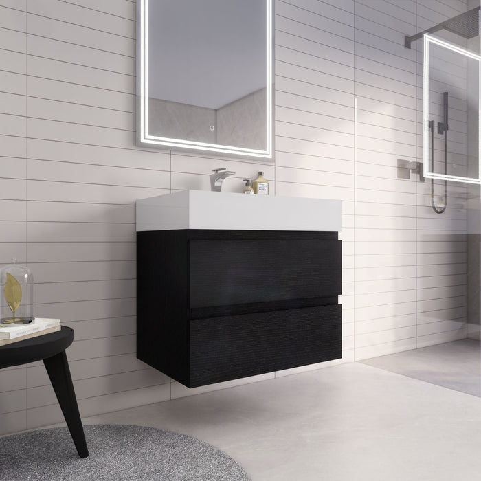 Monterey 30" Wall Mounted Vanity with Reinforced Acrylic Sinks