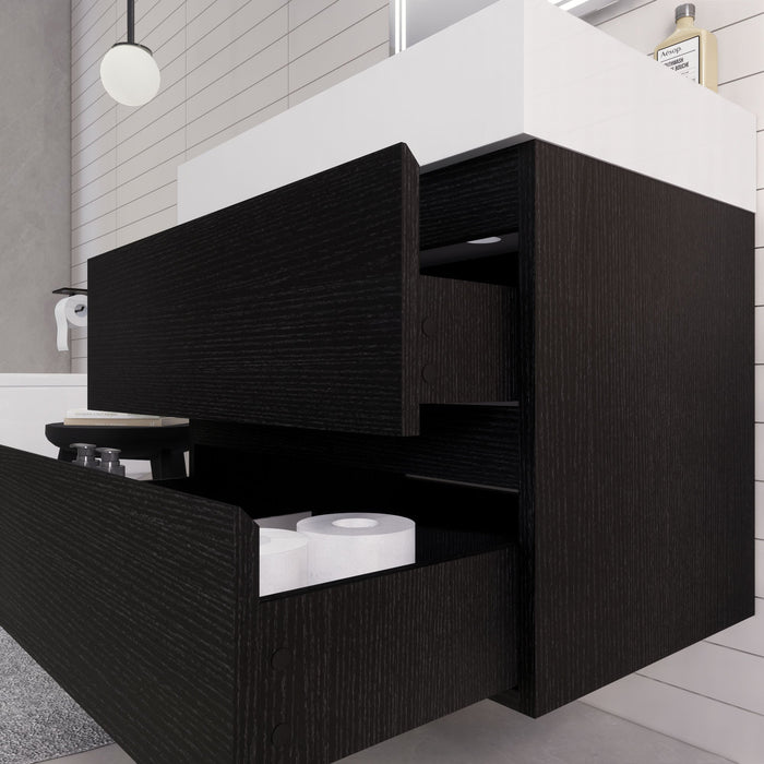 Monterey 30" Wall Mounted Vanity with Reinforced Acrylic Sinks