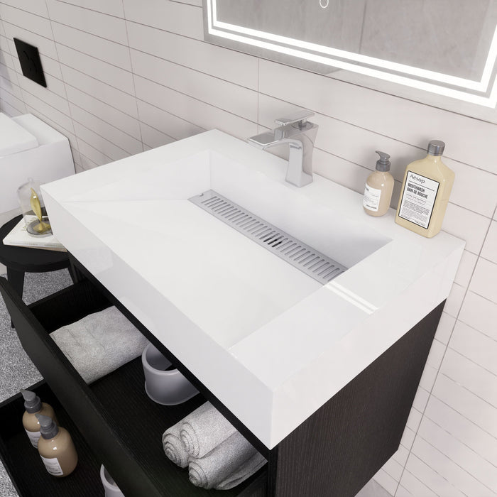 Monterey 30" Wall Mounted Vanity with Reinforced Acrylic Sinks