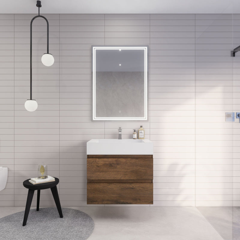 Monterey 30" Wall Mounted Vanity with Reinforced Acrylic Sinks (image 7)