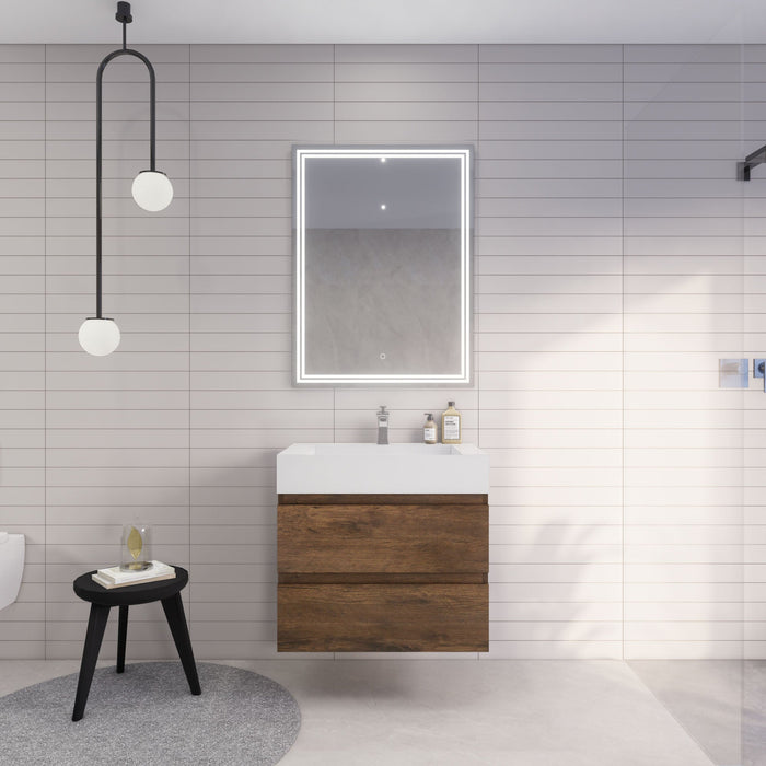 Monterey 30" Wall Mounted Vanity with Reinforced Acrylic Sinks