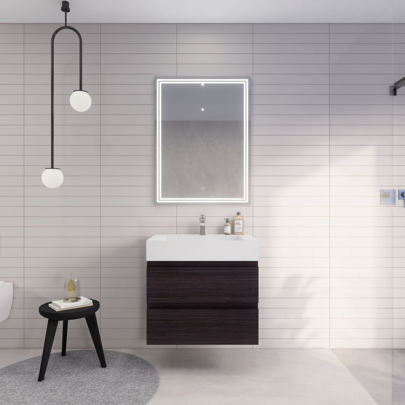 Monterey 30" Wall Mounted Vanity with Reinforced Acrylic Sinks