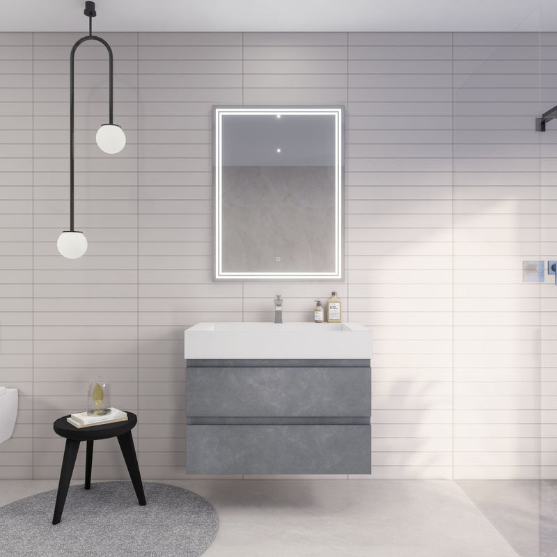 Monterey 36" Wall Mounted Vanity with Reinforced Acrylic Sinks