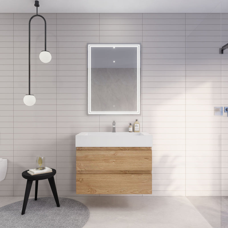 Monterey 36" Wall Mounted Vanity with Reinforced Acrylic Sinks