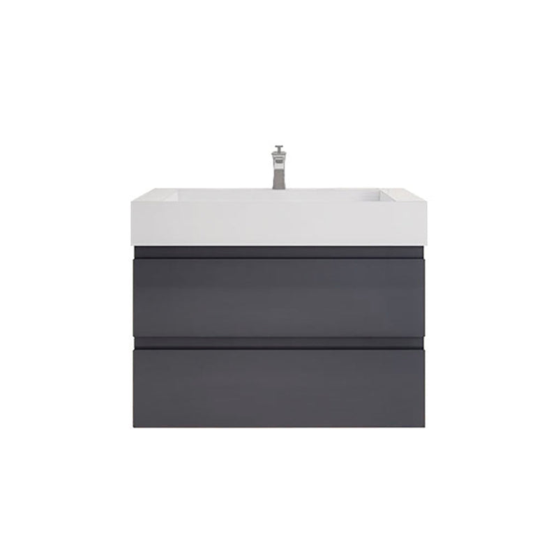 Monterey 36" Wall Mounted Vanity with Reinforced Acrylic Sinks