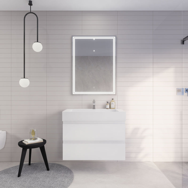 Monterey 36" Wall Mounted Vanity with Reinforced Acrylic Sinks