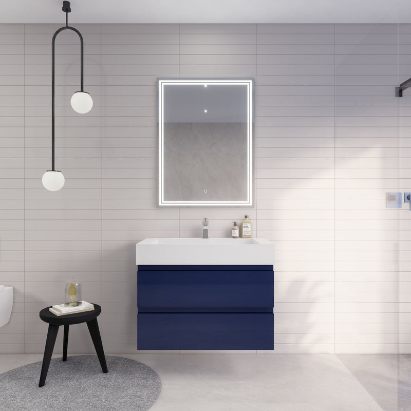 Monterey 36" Wall Mounted Vanity with Reinforced Acrylic Sinks