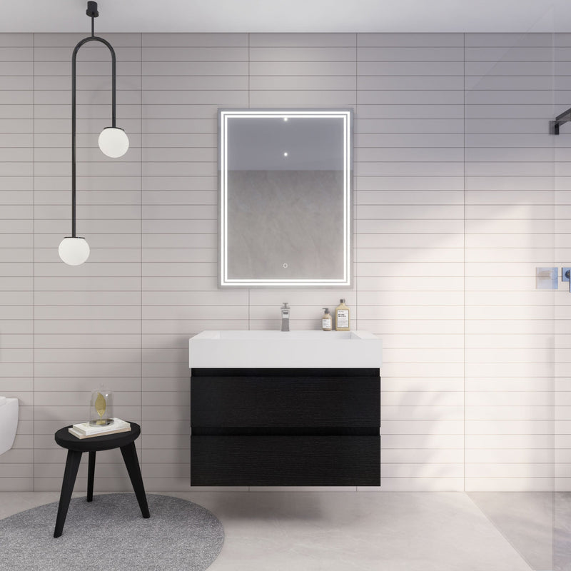 Monterey 36" Wall Mounted Vanity with Reinforced Acrylic Sinks
