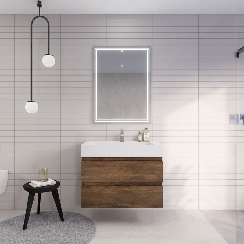 Monterey 36" Wall Mounted Vanity with Reinforced Acrylic Sinks (image 6)
