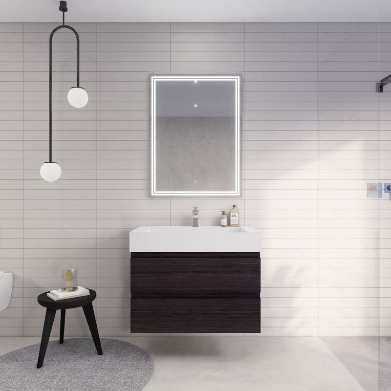 Monterey 36" Wall Mounted Vanity with Reinforced Acrylic Sinks