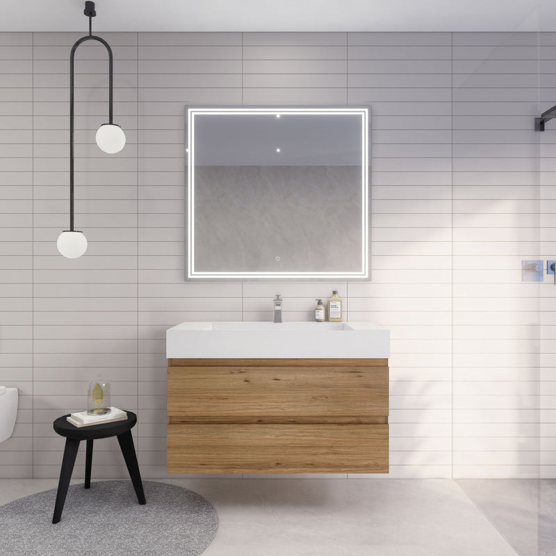 Monterey 42" Wall Mounted Vanity with Reinforced Acrylic Sinks