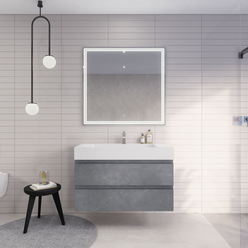 Monterey 42" Wall Mounted Vanity with Reinforced Acrylic Sinks