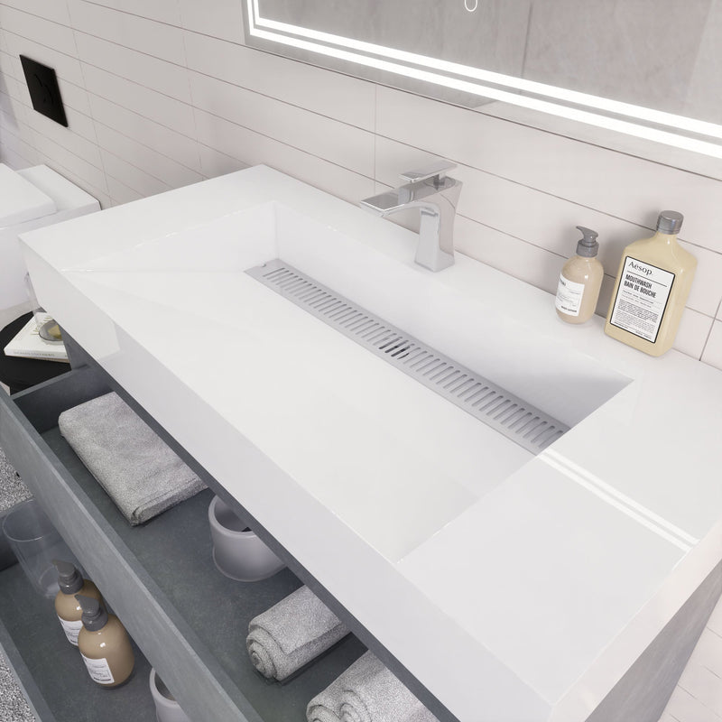 Monterey 42" Wall Mounted Vanity with Reinforced Acrylic Sinks
