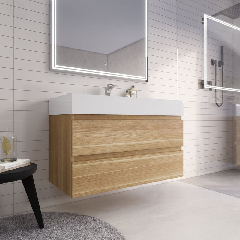 Monterey 42" Wall Mounted Vanity with Reinforced Acrylic Sinks (image 3)