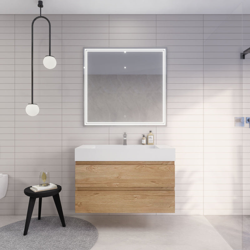 Monterey 42" Wall Mounted Vanity with Reinforced Acrylic Sinks