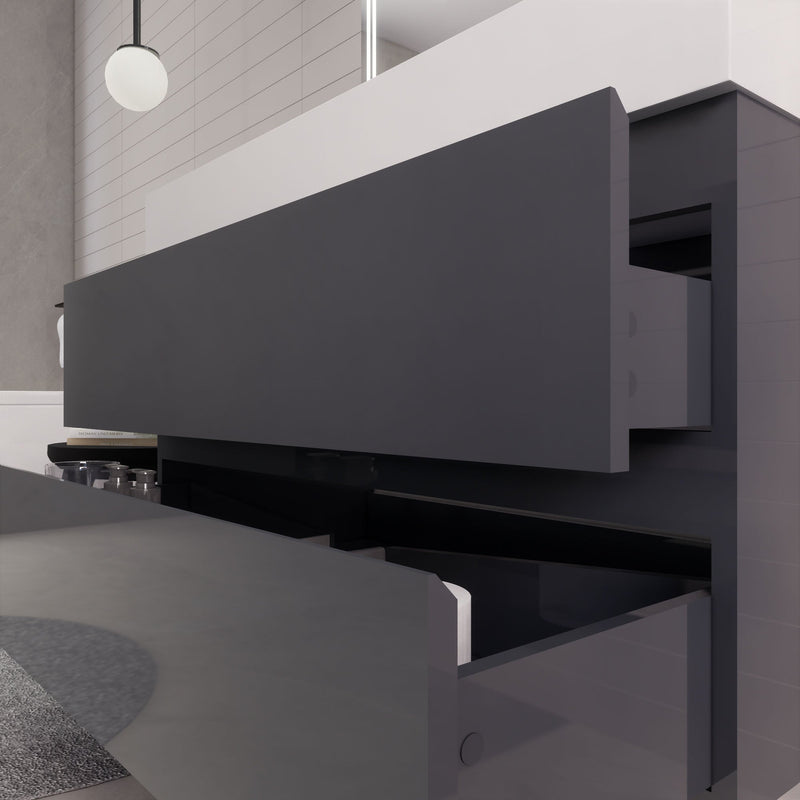 Monterey 42" Wall Mounted Vanity with Reinforced Acrylic Sinks