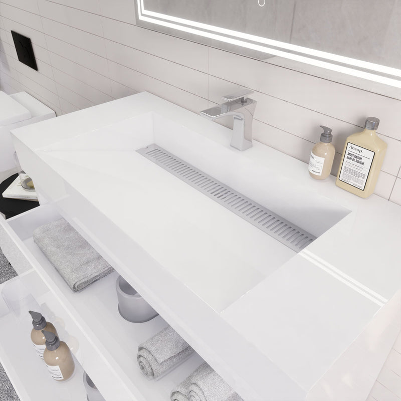 Monterey 42" Wall Mounted Vanity with Reinforced Acrylic Sinks