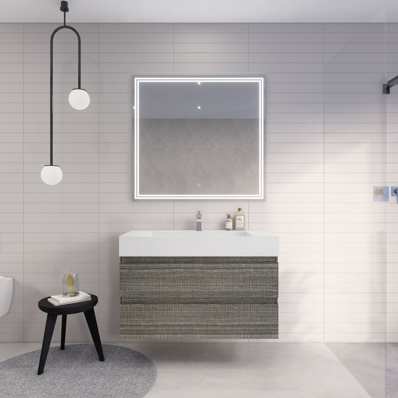 Monterey 42" Wall Mounted Vanity with Reinforced Acrylic Sinks