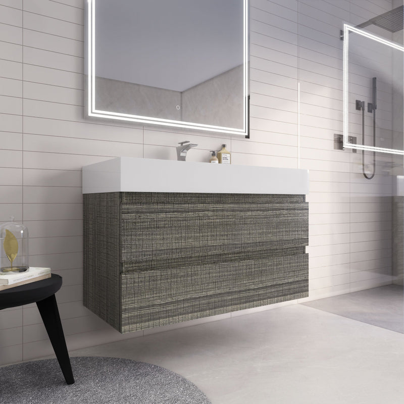 Monterey 42" Wall Mounted Vanity with Reinforced Acrylic Sinks