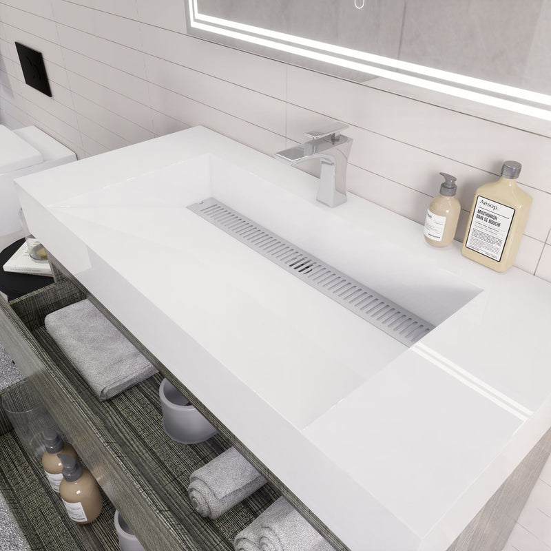 Monterey 42" Wall Mounted Vanity with Reinforced Acrylic Sinks