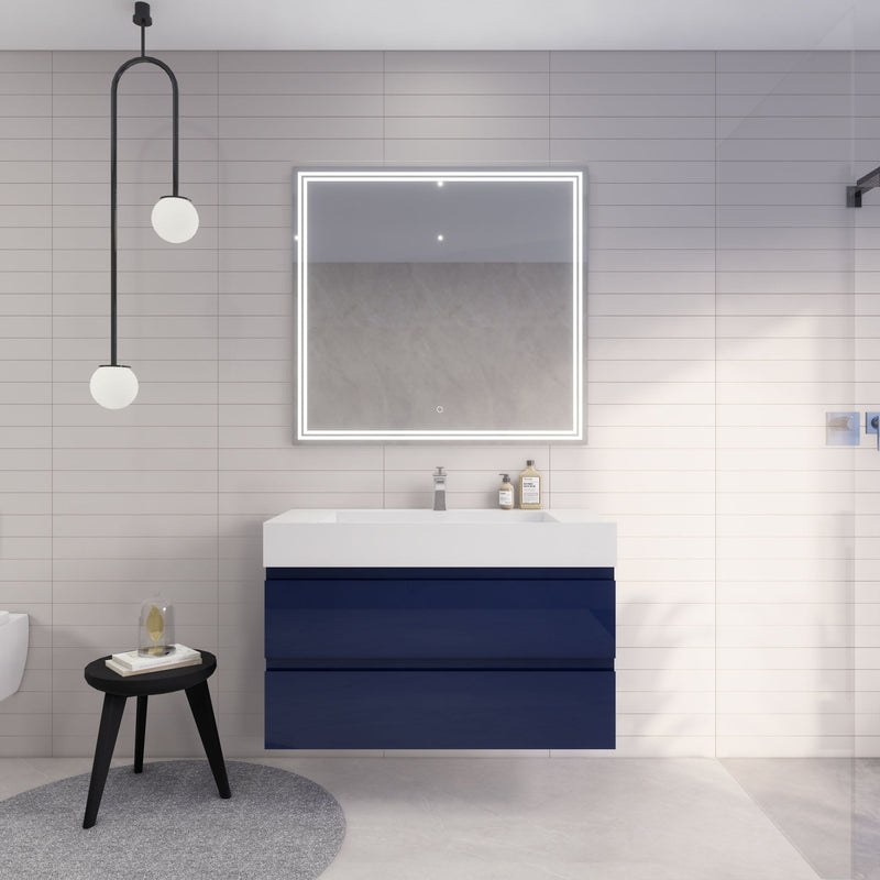 Monterey 42" Wall Mounted Vanity with Reinforced Acrylic Sinks