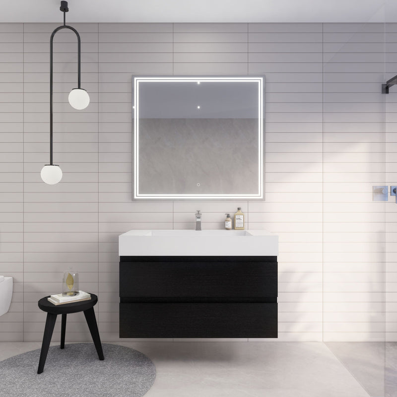 Monterey 42" Wall Mounted Vanity with Reinforced Acrylic Sinks