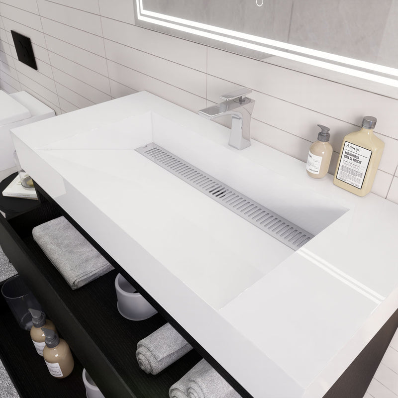 Monterey 42" Wall Mounted Vanity with Reinforced Acrylic Sinks