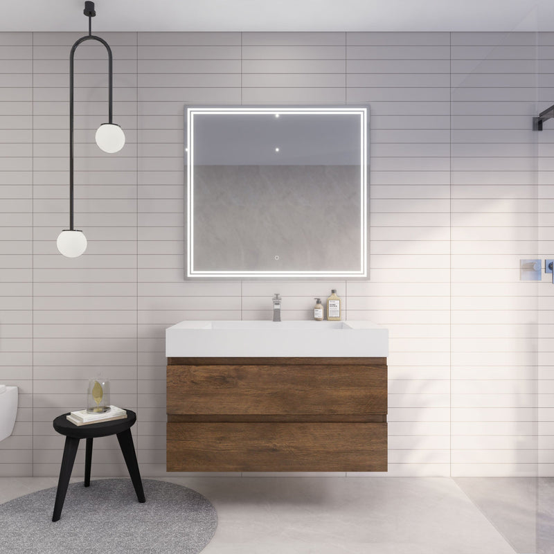 Monterey 42" Wall Mounted Vanity with Reinforced Acrylic Sinks (image 7)