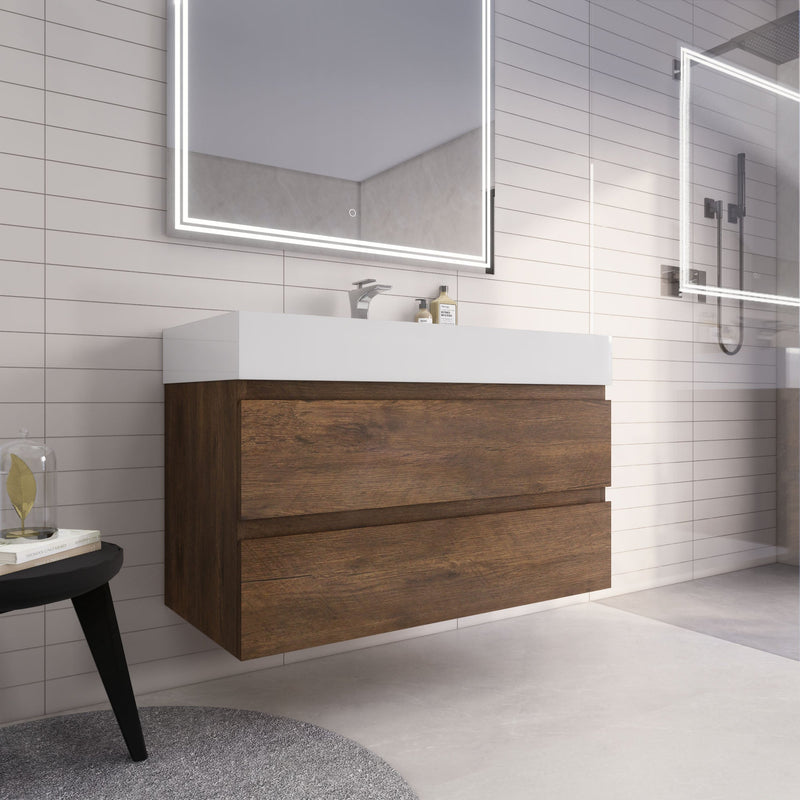 Monterey 42" Wall Mounted Vanity with Reinforced Acrylic Sinks (image 8)