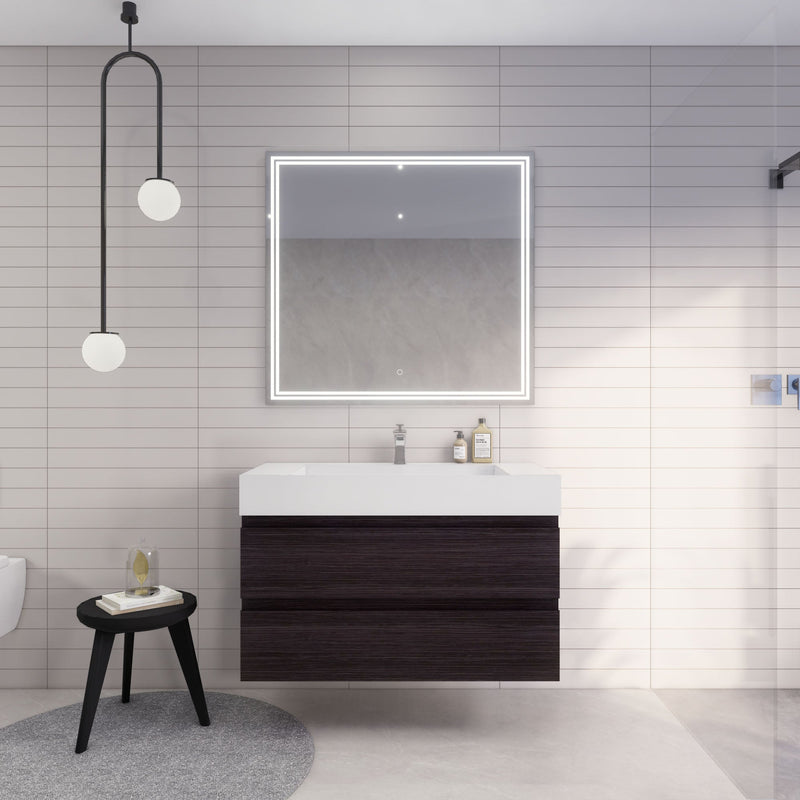 Monterey 42" Wall Mounted Vanity with Reinforced Acrylic Sinks