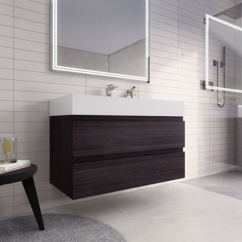 Monterey 42" Wall Mounted Vanity with Reinforced Acrylic Sinks
