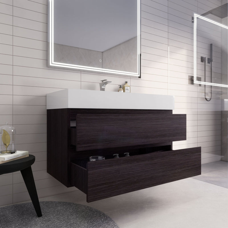 Monterey 42" Wall Mounted Vanity with Reinforced Acrylic Sinks