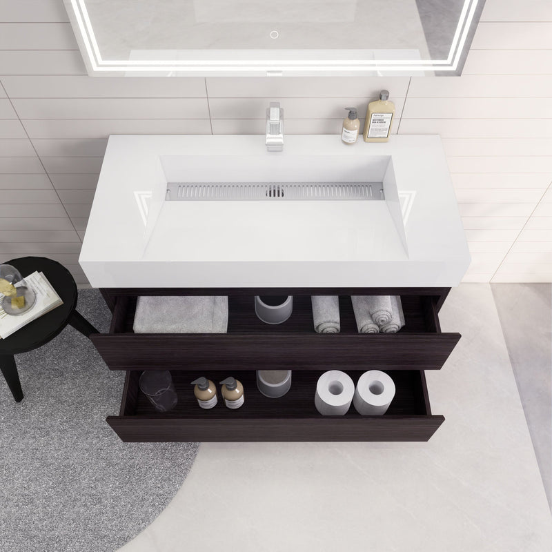 Monterey 42" Wall Mounted Vanity with Reinforced Acrylic Sinks
