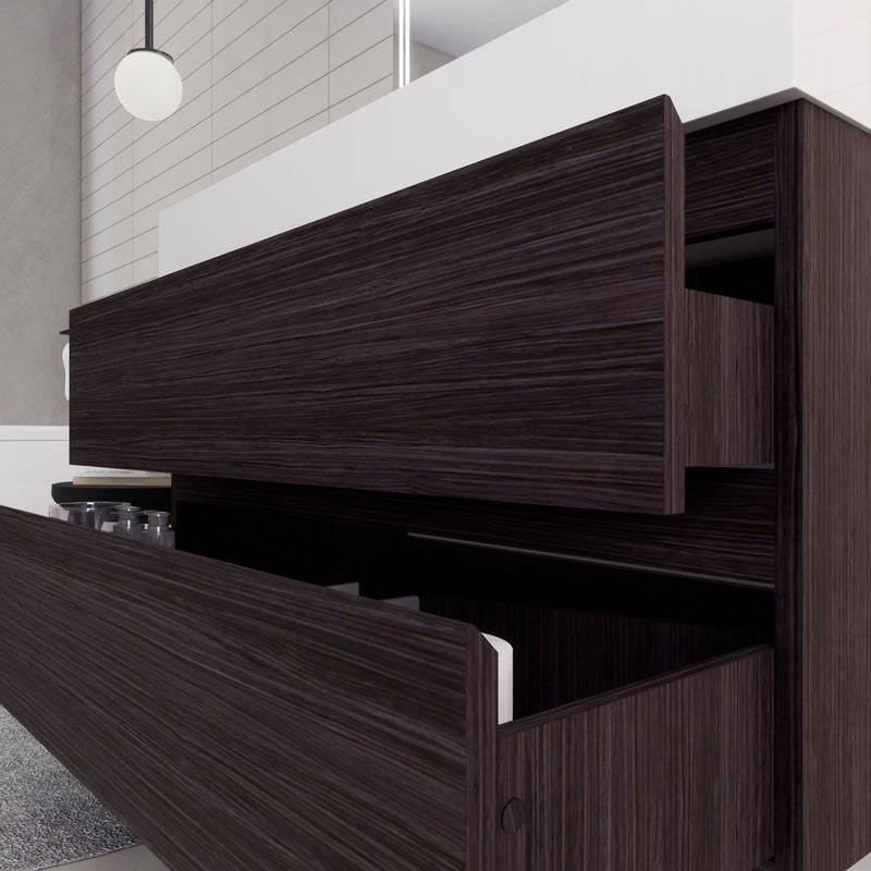 Monterey 42" Wall Mounted Vanity with Reinforced Acrylic Sinks