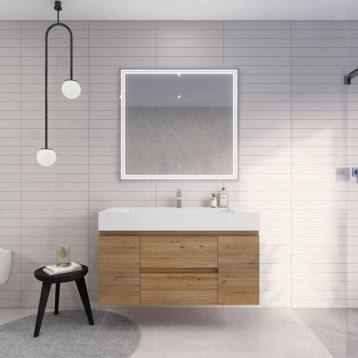 Monterey 48" Wall Mounted Vanity with Reinforced Acrylic Sinks