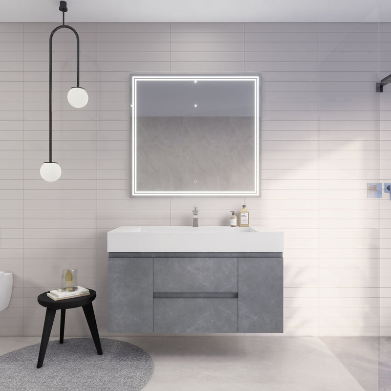 Monterey 48" Wall Mounted Vanity with Reinforced Acrylic Sinks