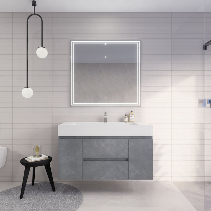 Monterey 48" Wall Mounted Vanity with Reinforced Acrylic Sinks