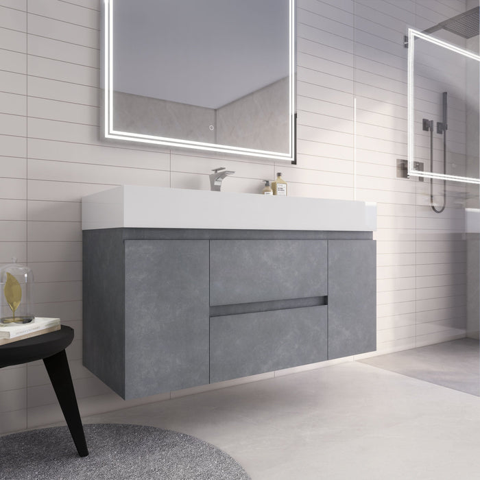 Monterey 48" Wall Mounted Vanity with Reinforced Acrylic Sinks