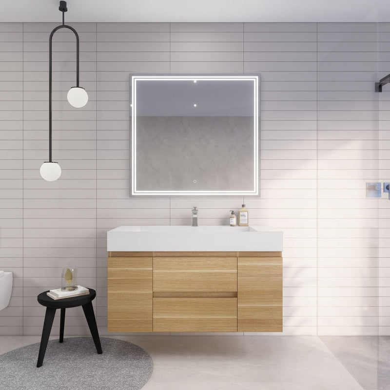 Monterey 48" Wall Mounted Vanity with Reinforced Acrylic Sinks (image 2)