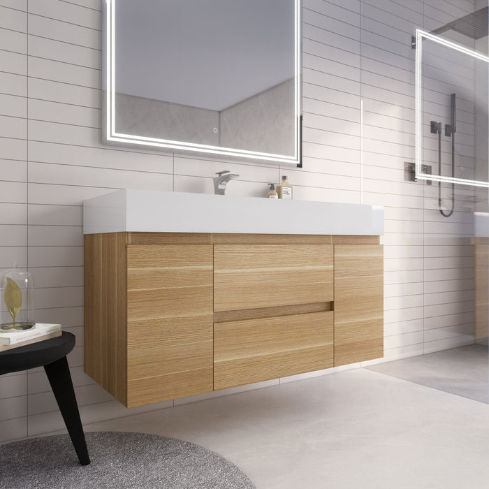 Monterey 48" Wall Mounted Vanity with Reinforced Acrylic Sinks