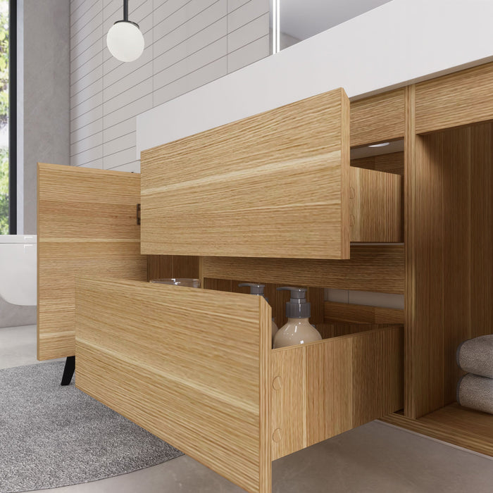 Monterey 48" Wall Mounted Vanity with Reinforced Acrylic Sinks