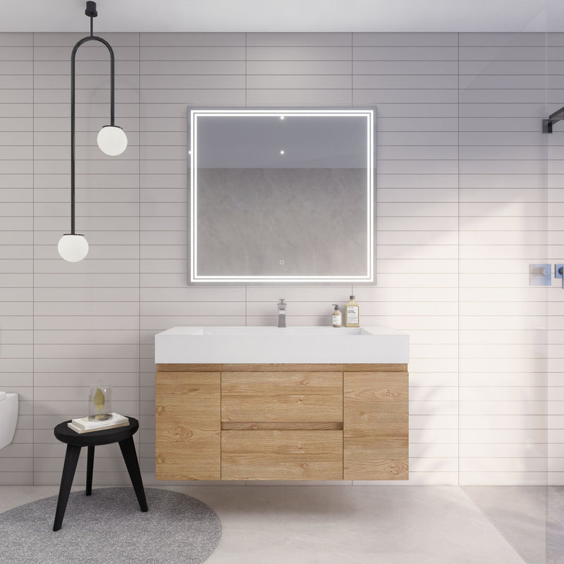 Monterey 48" Wall Mounted Vanity with Reinforced Acrylic Sinks